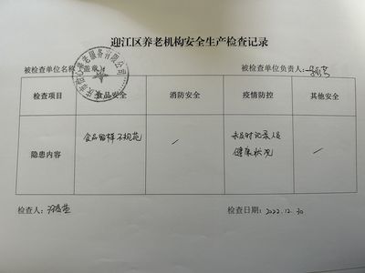 迎江区养老服务机构疫情防控及综合安全检查情况通报